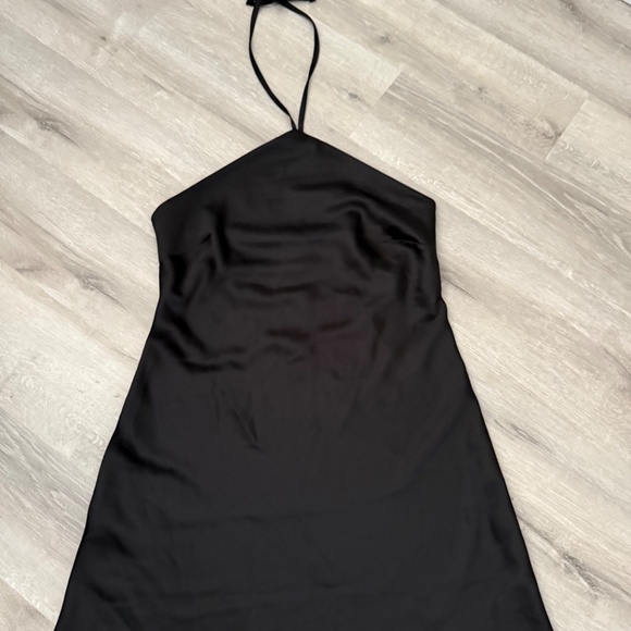 ALTAR’D STATE Women’s Black Halter Satin Mini Dress Size Medium - Picture 3 of 5